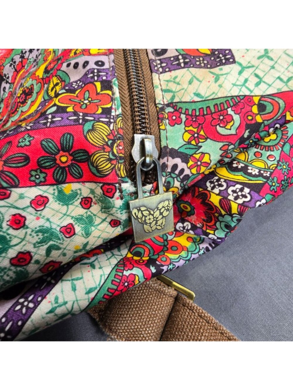 Black Butterfly Womens Mini Backpack Floral Patchwork Colorful Bag Boho Festival - Picture 4 of 5